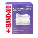 Band-Aid Brand Cushorbent Cushion Care Square Gauze Pades 为小刀、破伤风和烧伤、非破伤风、伤病穿甲板、大型、4英寸×4英寸、25厘米的急救保护