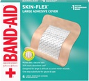 Band-Aid Brand Skin-Flex Adhessive 软伤盖,用于小伤口、破伤风和烧伤的急救护理,带有舒适的感受,像第二皮肤一样移动, Steile, Lige, 6 cmt