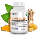 Organix USDA Organic Curcumin 配有 Ashwagandha, Turmeric & Ginger – Immune & 联合支持, 为最大生物利用率发酵, 60 蔬菜卡普尔