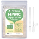 000 空 Vegan Capsules 配有 2 个微勺 - 100 个 空蔬菜 Capsule - 配有粉末的空药丸 Capsules 补充