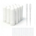 12 Sets 基本石油阿洛马疗法 Tubes Inhaler 棍子 Blank Nasal Inhalers(12 完整棍子) + 2 聚乙烯管道滴水器