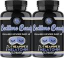 Bedtime Beauty, Collagen Infred Night Time Sleep Aid, L-Theanine, Melatonin, Magnesium & Hyaluronic Acid by Angry Asss (2-Bottles) 的全天然药丸, 由愤怒补充剂(2-Bottles)制成.