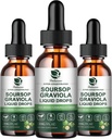(3 Pack) Soursop Graviola Leaf 提取液滴 Plus 纯植物海摩斯用于细胞支持和再生,豁免,活体,Gut & Antioxidant - Soursop Bitters Liquids, 90日供应, 1 Fl Oz