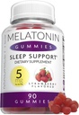 儿童与成年人的Melatonin Gummys - 5mg睡眠支持援助 更好的睡眠质量,大餐,儿童理想,青少年和成年人 90 5 mg Gummy's