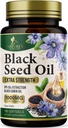 黑籽油软胶 1000mg - Premium Nigella Sativa 黑籽,纯天然黑胶种子油和抗氧化剂,用于皮肤和免疫支持 - 非转基因O,在美国的瓶装 - 180 软胶