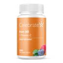庆祝用60mg铁和维生素C配制的维生素铁补充剂 – Berry Chewables for Bariaric Patients, Gastric Bypass & Sleeve Gastrectomy Supports – 30 片用于外科手术后健康维持