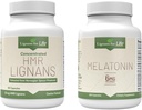 Lignans for Life Care Set Bundle - Natural multivitamin HMR Lignans for Dogs 20mg, 90 Capsules和Melatonin for Midle Breed Dogs 6mg, 120 Capsules, 维生素 for 整体健康