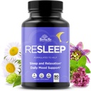 睡眠援助支持补编 - Melatonin Free Formula with Magnesium, Valerian, Chamomile, Apigenin, 帮助休息和放松, 无杂食睡眠药丸