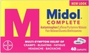 Midol 完成 最大强度疼痛 救生机 Caplets 40 ea(包4)