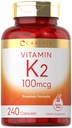 Carlyle Vitamin K2 补充100 mcg → K2 MK-4 → 240 Capsules → Non-GMO & Gluten Free (英语).