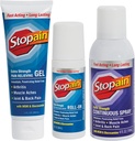 Stopain Pain Relief Combo Set (Gel, Roll On, Spray) 美国制造, Max 强力快动作与MSM, Glucosamine, Menthol 换下背, Knee, Neck HSA FSA 主题止痛药产品
