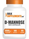 Bulk Assupports.com D-Mannose Capsules - D-Mannose Supplements,用于尿液tracts支持 - Vegan & Gluten Free, 3 Capsules per service (2000mg), 180 counter (Pack of 1).