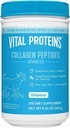 重要蛋白质草原加成Collagen 粉末加成Hyaluronic Acid和维生素C补充水解酸酯-非GMO,乳制品和Gluten Free Unflavored, 9.33oz