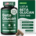 Nutriana Beta Glucan 补充1000mg – 1,3/1,6D Beta Glucan Capsules for Immune 支持 – Natural Beta Glucans Fiber 补充 60 Vegie Capsules (60 Counter, 不受欢迎)