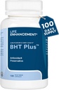 生命增强 BHT Plus - 抗氧化剂防腐剂 - 180mg BHT和80mg 维生素 C(Ascorbyl Palmitate) - 100 服务