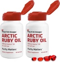 北极Ruby Oil - Omega 3 配有 Astaxanthin 2mg - 含有基本脂肪酸和抗氧化剂 - 支持心脏、脑、眼、皮肤、联合和免疫健康 - 60种软胶(2包)