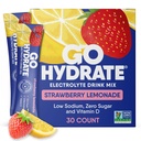 GoHydrate 低钠 电解质 粉末 包糖 无糖 - 即时水分 每日饮料 混合 - 零糖水 Flavor 包单带维生素 D - (Strawberry Lemonade, 30 Packs)
