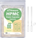 00 空 Vegan Capsules 配有 2 个微勺 - 100 个 空蔬菜 Capsule - 空药丸 Capsules 供粉末补充