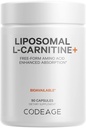 代号: Liposomal L-Carnitine+ 补充剂 - 500 mg L-Carnitine L-Tartrate 每种服务 - 免费的氨基酸 - 氨基酸 -  Liposomal 交付 - Vegan, N-GMO, Gluten-Free - 90卡普尔