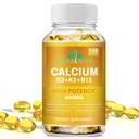 额外强度 4-in-1 钙 600mg + 维生素 D3 5000iu + K2 + B12 骨和免疫健康自然补充综合体,120 软胶,60日供应