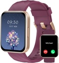 RUIMEN 女子男子智能观察(Answer/Make calls)与iPhone/Android Phone兼容,1.85"HD 屏幕适配性追踪器心率监视器100+运动跟踪器防水(紫色)