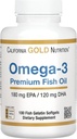 加利福尼亚金营养 Omega-3 Premium Fish Oil,与EPA & DHA的焦点公式,支持最佳 Lipid Profile & Imune System, Gluten Free, Non-GMO, 100 Fish Gelatin Softgels.
