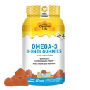 乡村生活 Omega-3 蜜糖糖 – 心血管和脑健康支持 – 非GMO,认证Gluten Free – 自然甜化 – 60 Gummys