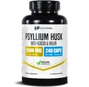 健康费 Psyllium Husk Fiber 1500mg | 240 Vegan Capsules | 超强纤维补充 | 支持消化健康 | Non-GMO, Gluten-free | 美国制造