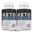 合理实验室(2 Pack Advanced Keto 1500 Keto Pills 1275MG 新的和改良的公式 包含苹果苹果苹果醋 外生橄榄油 绿茶叶 120 Capsules