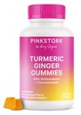 Pink Stork Turmeric Ginger Gummys – Gut & Digestive Supports for Women – Antioxidant – Spiced Apricot Flavor, 60 Vegan Gummys – 女性消化支持 – 与抗氧化剂的反膨胀补充剂 – 辣椒Flavor, 60 Vegan Gummys