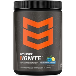 MTN OPS Ignite 能源饮料粉,Gluten 自由诺热带补充饮料 混合饮料,L Arginine,L Citrulline,Cafeine & Notropic 自由糖饮料 混合饮料,45种服务,蓝莓柠檬汁