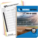 Baseball/Softball Lineup Cards – 16位玩家图书格式 Lineup Cards – Flipbook Carbon Copy 4 Part Form – 时间节省和实用棒球教练辅助工具
