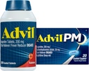Advil Pain Reliver和Fever Reliver, Ibuprofen 200mg for Pain Relief - 300 Counter, Advil PM Pain Reliver and Nighttime Sleep Aid, Ibuprofen for Pain Reliefer and Diphenhydolamine Citrate - 20 Counter (中文(简体) ).