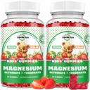 复合镁(Magnesium Complex Gummys) - 儿童与成年人的可烹饪蛋白(Calm Chewable Gummys for Kids & Adults) - 甘油镁(Magnesium Glycnitz) 补充-w/Omega-3,维生素B6,D3-支持镇静应激缓解,骨头,Mood,2包