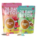SkinnyBoost 28 Day Detox Tea Kit-1 Daytime Hibiscus (28 Bags) 1 Evening Apple Cinnamon (14 Bags) 非 GMO, Vegan, All Natural, Green Tea and Herbal Teas for Natural Detox and Cleanse, 减少布洛丁化