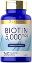 Carlyle Biotin 5000mcg → 360 蔬菜片 → 美食配方 补充 → 非 GMO, Gluten Free