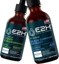 E2H: 液态氯化石素和天然黑圆圈提取物 | Vegan, 非GMO - 2 Fl Oz Each (共4 Fl Oz) - Bundle