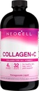 NeoCell Collagen Peptides + 维生素C液体,4g Collagen per service, Gluten free, type 1 & 3 推广健康皮肤,头发,钉子和联合支持,石榴,16 Oz
