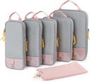 BAGSMART 6 Set 4 Set/2 Set 4 Set/2 Set 压缩包装用于旅行的立方体,轻量级行李组织者包,耐久空间保护者包 旅行基本原理
