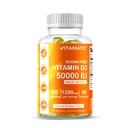 维生素D3 50,000 IU周刊 – 60 Pectin-based Gummys 高概率维生素D用于骨骼,牙齿和免疫支持
