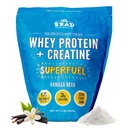 B.rad超级燃料 - 草药Whey蛋白孤立剂与Creatine QQ Farm-Fresh, Easy-to-Digest, Clean Infements QX 2 英镑 100% USA Sourced QQ Vanilla Bean
