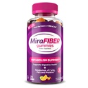 MiraFIBER Gummys来自MiraLAX的制作者,8g来自每日Fiber Per服务,代谢支持B维生素,GUT男女健康,成人预生Fiber Gummys,混合水果火焰72Ct