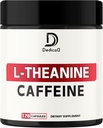 L- Theanine 200mg Capsules & Pure Cafeine Pills 200mg - 智能平滑能源生产,警示,认知和焦点清晰度补充 - 120 capsules for 4 个月 - 非GMO & Gluten Free
