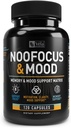 Nootropic - NooFocus & Mood 支持 Matrix QQ 大脑的内存和焦点补充 与Rhodiola,维生素B12,Alpha GPC,Huperzine A,DMAE QQ Focus,内存,能量和Mood 支持 * 120 CT