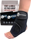 ActiveWrap Foot & Ankle 冰包包 用于脚跟、 Arch 和 Ankle 的不适、居住、痛苦和伤害恢复 – 可重用热和冷包,并带有可调整压缩拖拉
