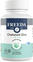 Freeda Chelated Zinc 30mg – TRAACS → 锌比斯格利茨为高吸附剂 – Vegan, Kosher, Gentle on Stomach – 对成年人,男性和女性的免疫支持 – 250 小片