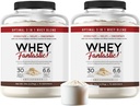 3-in-1 Whey蛋白蛋白粉 不受欢迎 2 x 5lb – 30g 来自Whey Hydrolysate, 孤立和集中的草质蛋白 – 非GMO,无豆类,无糖类 126名服务者