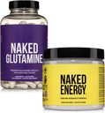 NAKED VAGAN 增强肌肉恢复包非口味能源和240 L-Glutanine Capsules, 1000mg