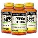 MASON NATURAL Ginkgo Biloba, 3个月供应,帮助改善精神警惕和支持最佳大脑功能,60个卡普尔(3包)