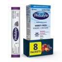 Pedialyte Electricrolyte Powder 儿童与成人水分饮料 品种包:葡萄、草莓柠檬汁和橙色,8个粉末包